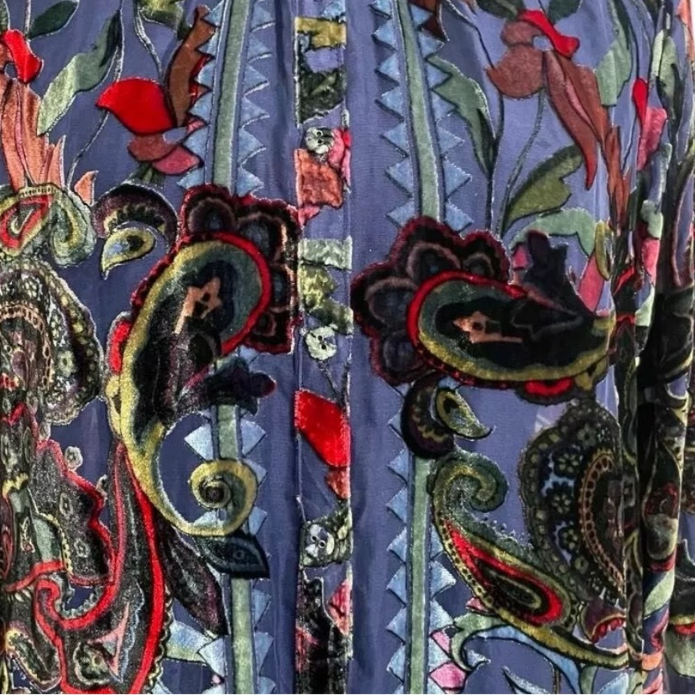 Johnny Was Clara Burnout Leda Shirt Embroidered Velvet blouse NWT - Picture 15 of 17